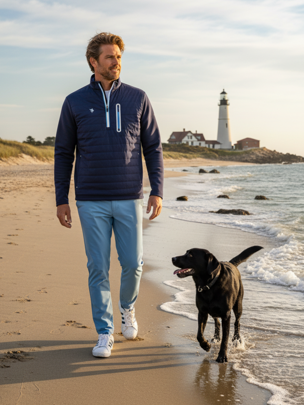 White Water Life Hampton Pullover Technical Layer in Navy, view 3