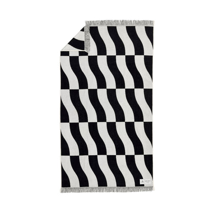 Ruby Mint Hydra black and gray cotton beach towel, image 2 of 2