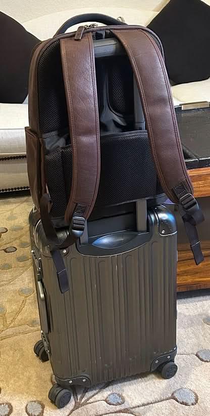 Miami Leathers Cambridge full grain leather 16 inch laptop backpack, brown, image 11 of 13
