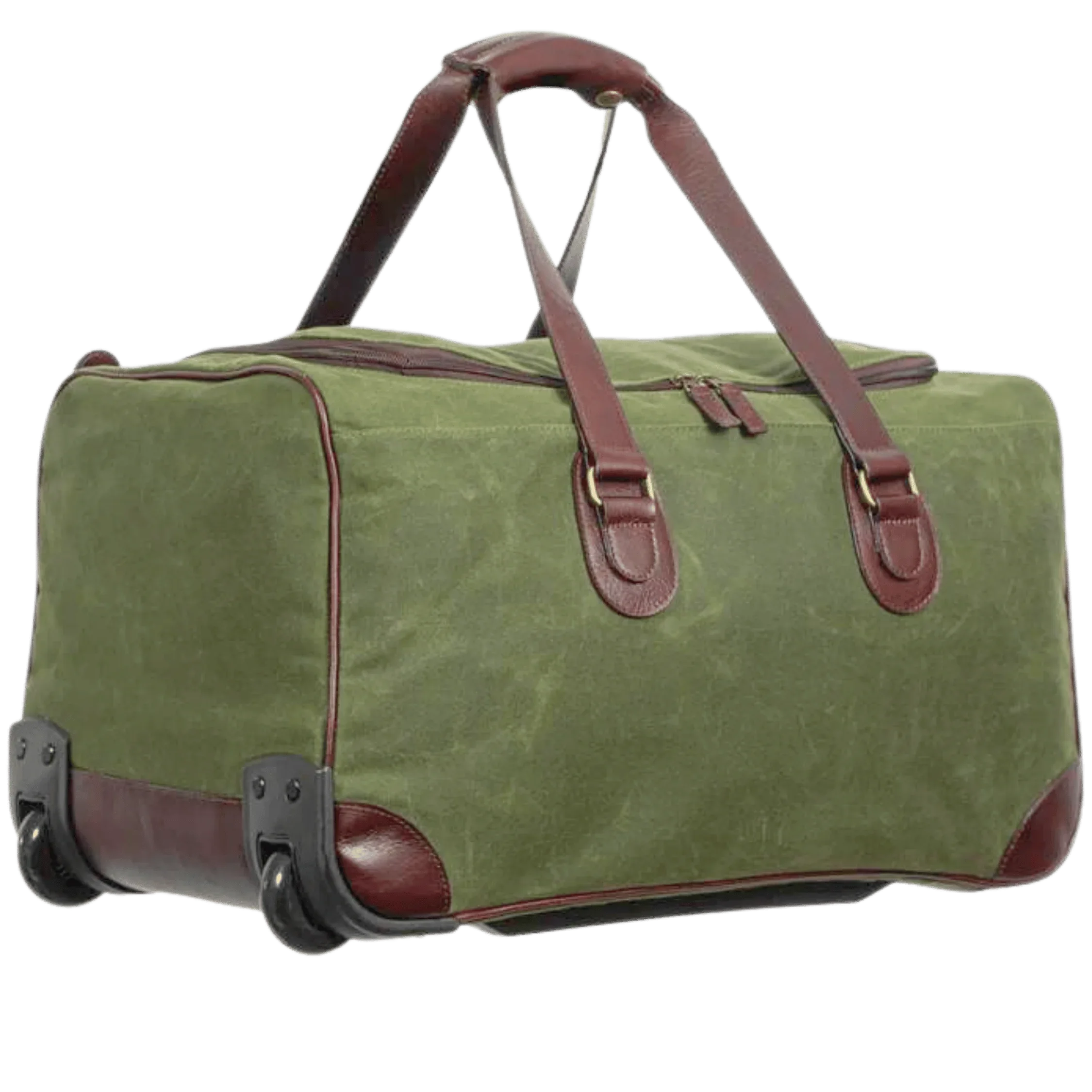 Miami Leathers Maxwell waxed canvas rolling duffel bag, image 1 of 10