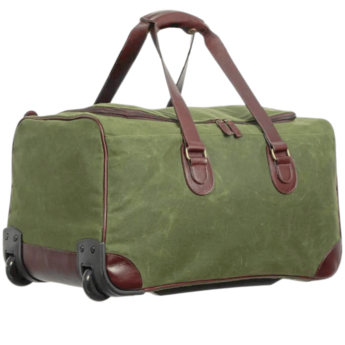 Miami Leathers Maxwell waxed canvas rolling duffel bag, image 1 of 10