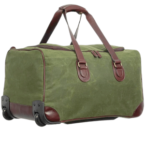 Miami Leathers Maxwell waxed canvas rolling duffel bag, image 1 of 10