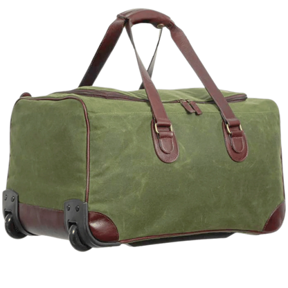 Miami Leathers Maxwell waxed canvas rolling duffel bag, image 1 of 10