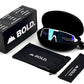 BOLD Shadows wrap sunglasses in white with the BOLD box, zip case and cleaning pouch