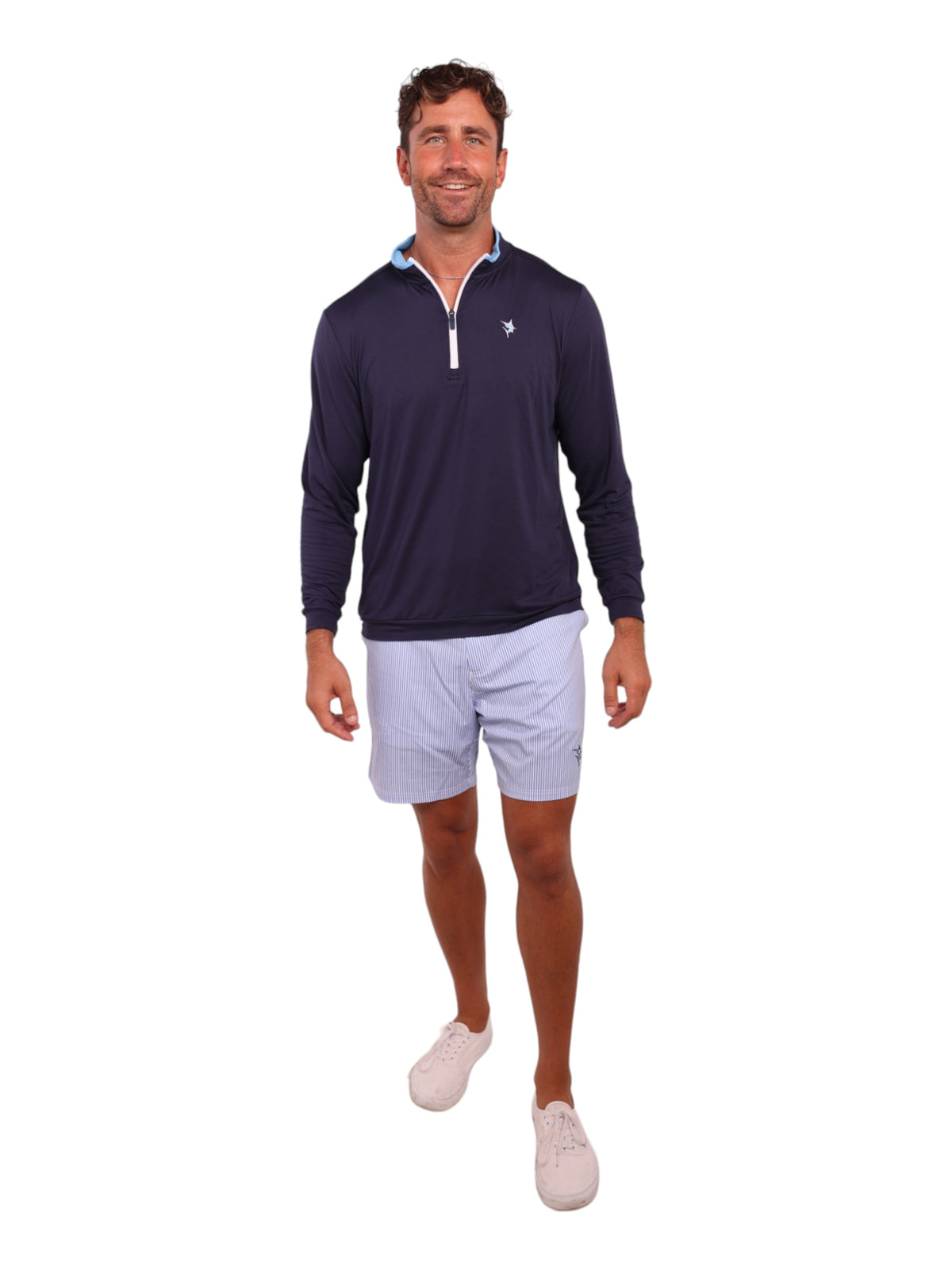 White Water Life Long Beach Quarter Zip in Navy, view 4