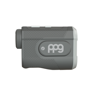 PinPointGolf A2 magnetic golf rangefinder in black and gray