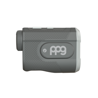 PinPointGolf A2 magnetic golf rangefinder in black and gray