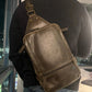 Full-Grain Crazy Horse Leather Sling Bag for Men – Rugged Travel Crossbody Bag