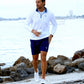 White Water Life Long Beach Quarter Zip in White, view 4