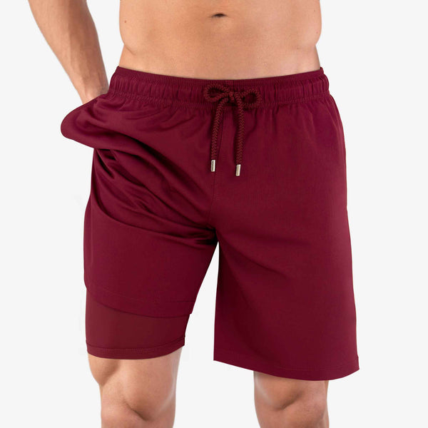 Maroon-swim-trunk