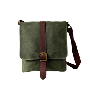 Maxwell Compact Waxed Canvas and Leather Messenger Bag