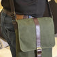 Miami Leathers Maxwell compact waxed canvas messenger bag, detail