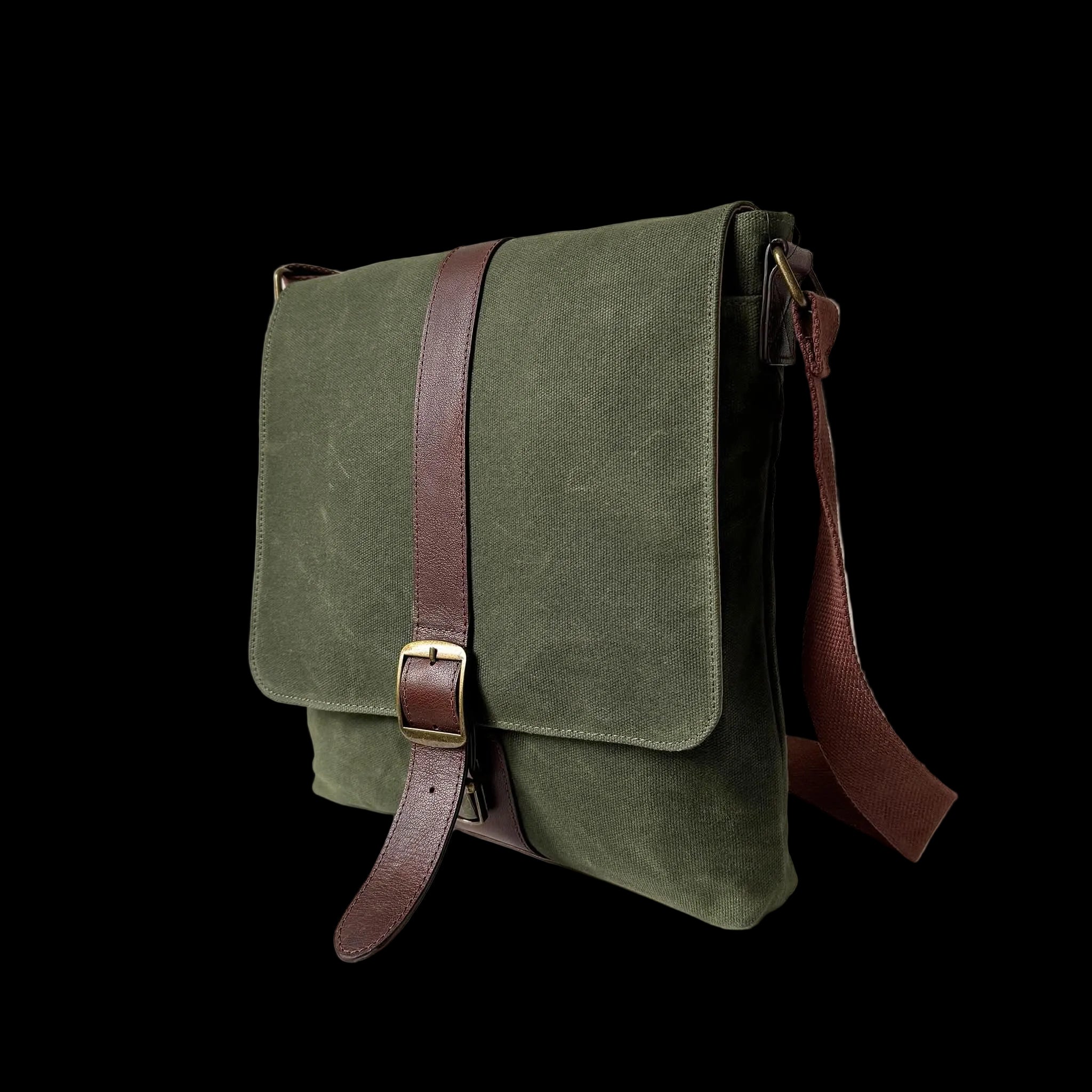 Miami Leathers Maxwell compact waxed canvas messenger bag, image 9 of 10