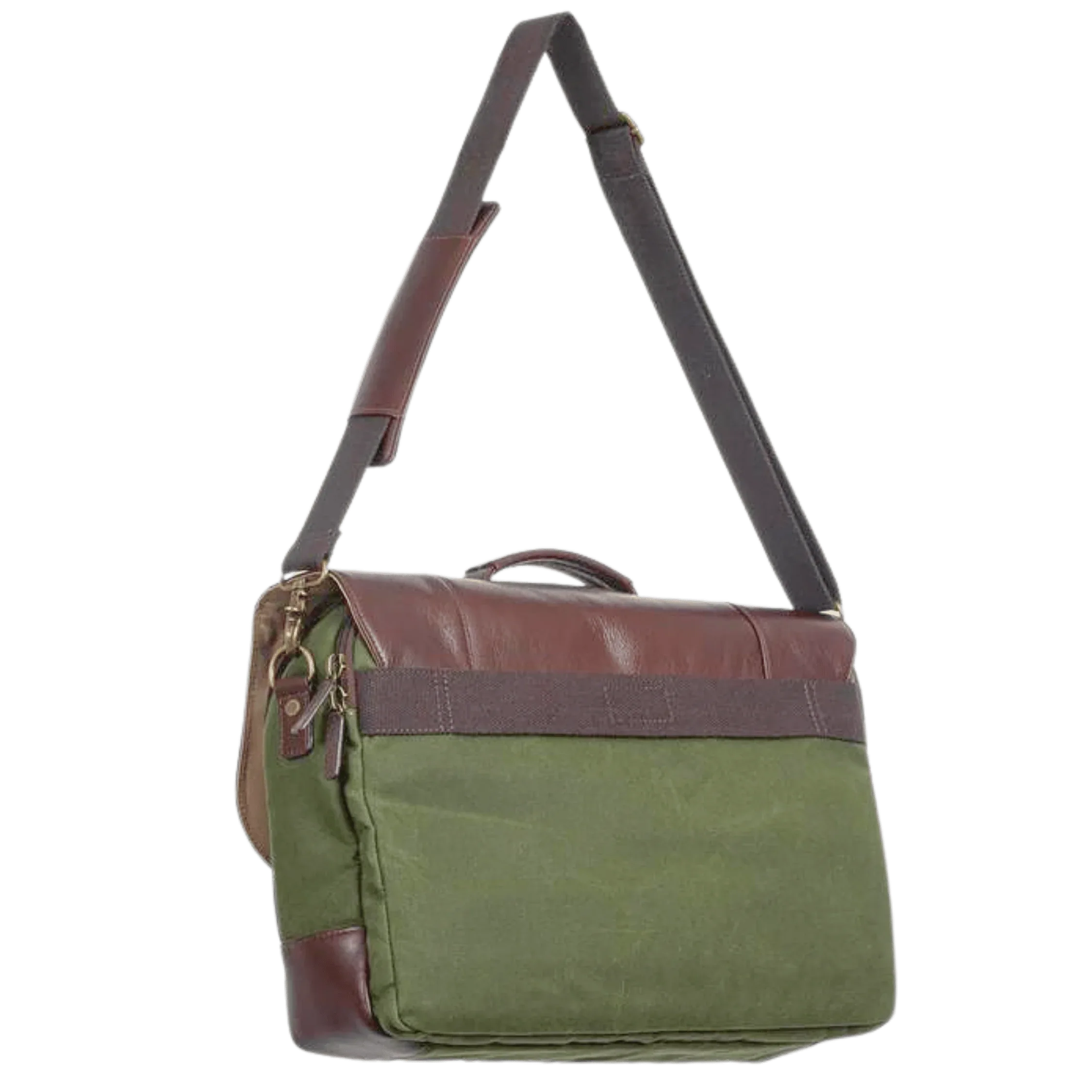 Miami Leathers Maxwell structured waxed canvas laptop messenger bag, image 8 of 10
