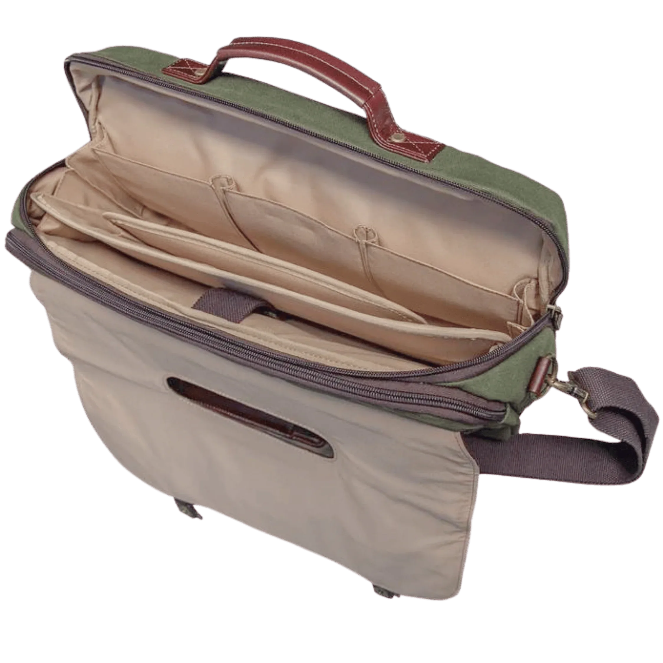 Miami Leathers Maxwell structured waxed canvas laptop messenger bag, image 4 of 10