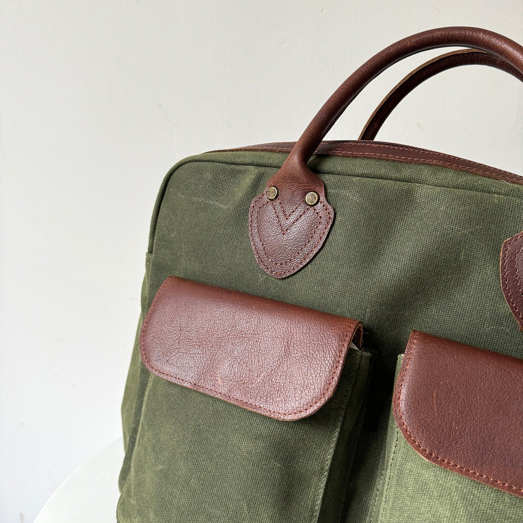 Miami Leathers Maxwell top zip waxed canvas laptop messenger bag, image 9 of 10