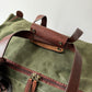 Miami Leathers Maxwell waxed canvas rolling duffel bag, detail