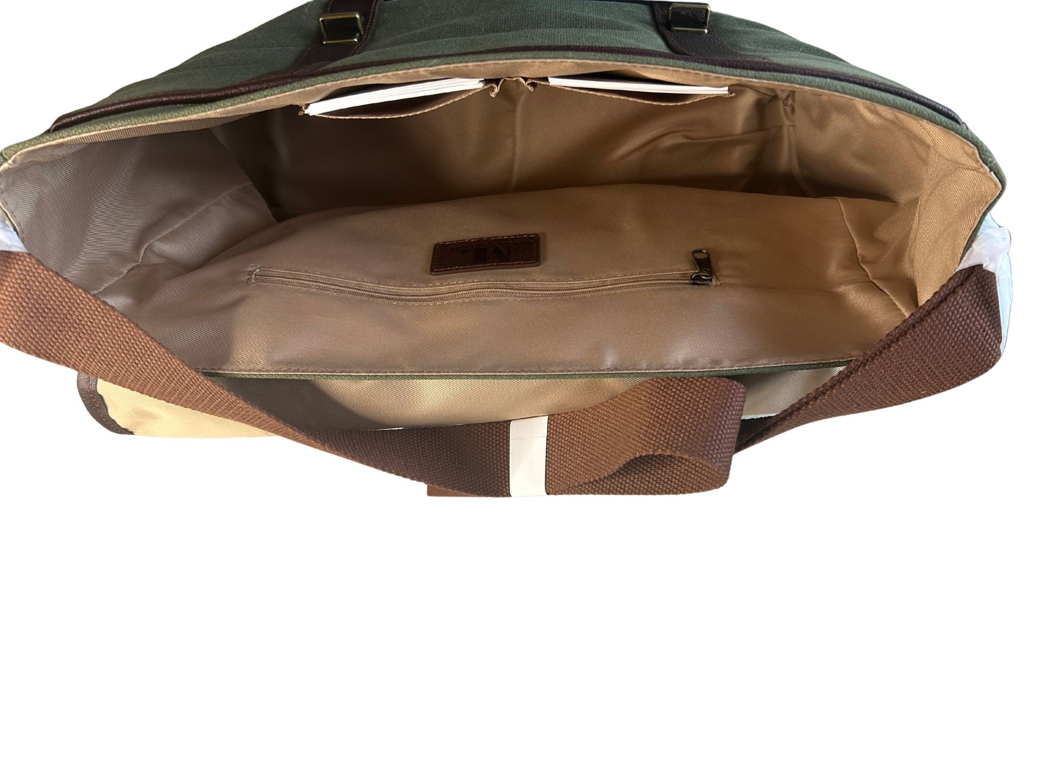 Miami Leathers Maxwell classic waxed canvas laptop messenger bag, image 4 of 10