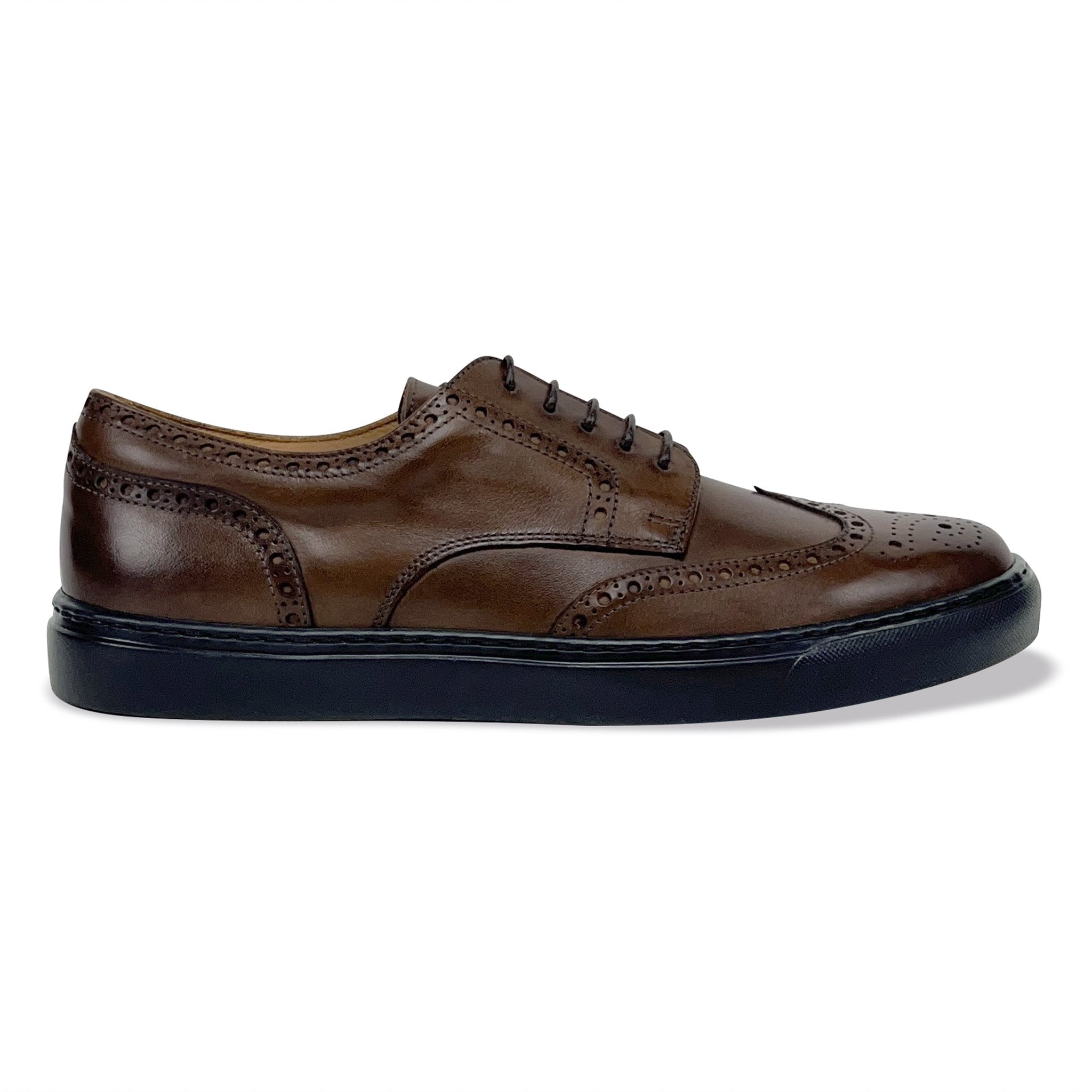 MOCALMO Men's Don Giovanni Wingtip Sneaker in Brown