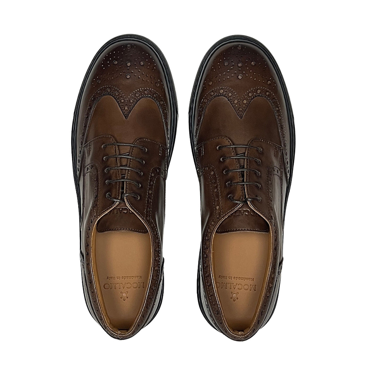 MOCALMO Men's Don Giovanni Wingtip Sneaker in Brown, view 3