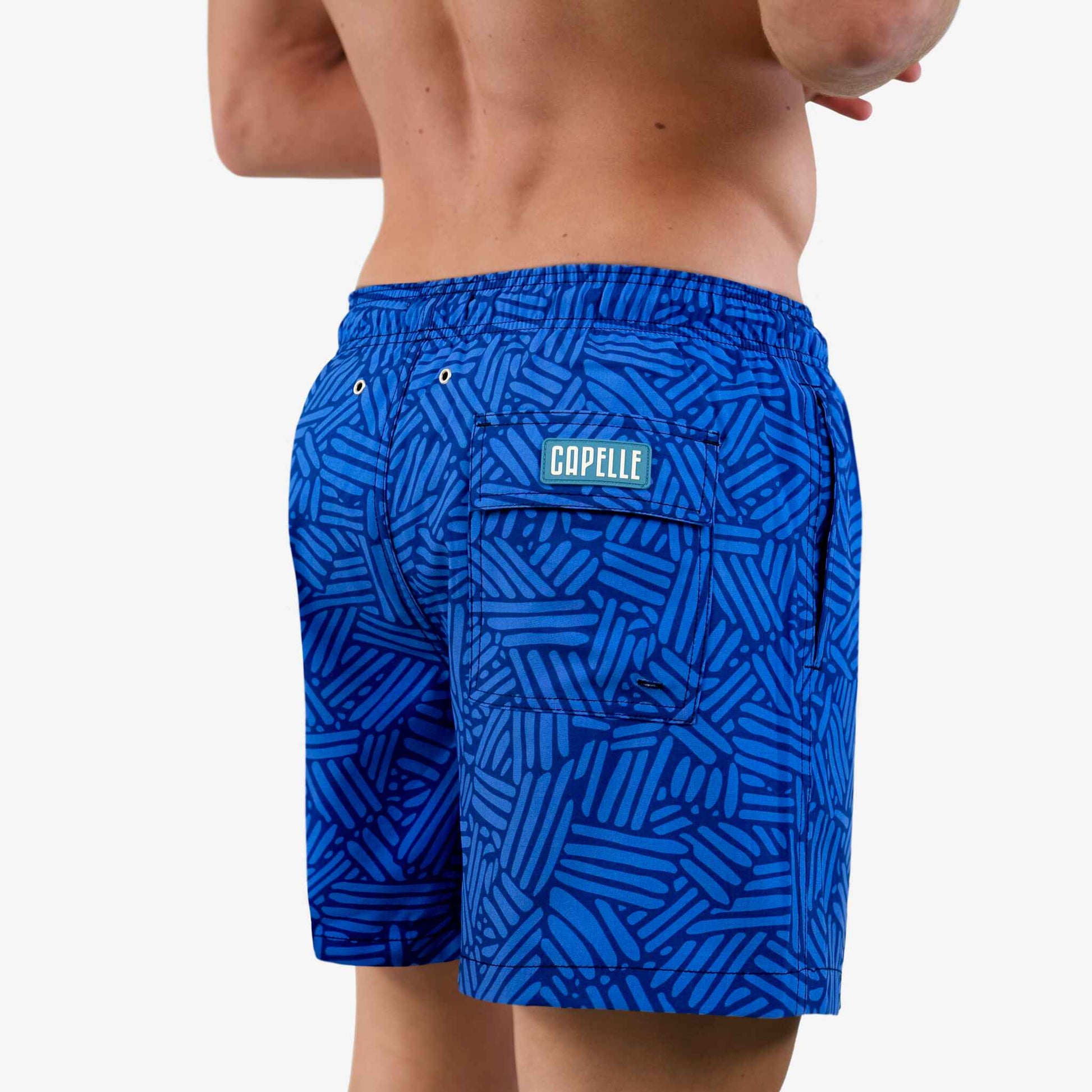 length:classic blue lake hybrid short studio back