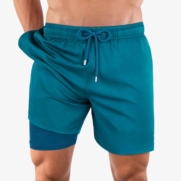 Mens-teal-swim-trunk