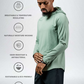 Varlo Men's Terra Recovery Element Hoodie Shirt in Low Light Olive, view 2