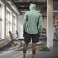 Varlo Men's Terra Recovery Element Hoodie Shirt in Low Light Olive, view 15