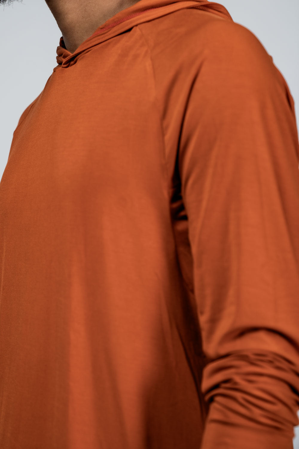 Varlo Men's Terra Recovery Element Hoodie Shirt in Sunfire Clay, view 9
