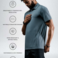 Varlo Men's Terra Recovery Polo in Ash Gray, view 3