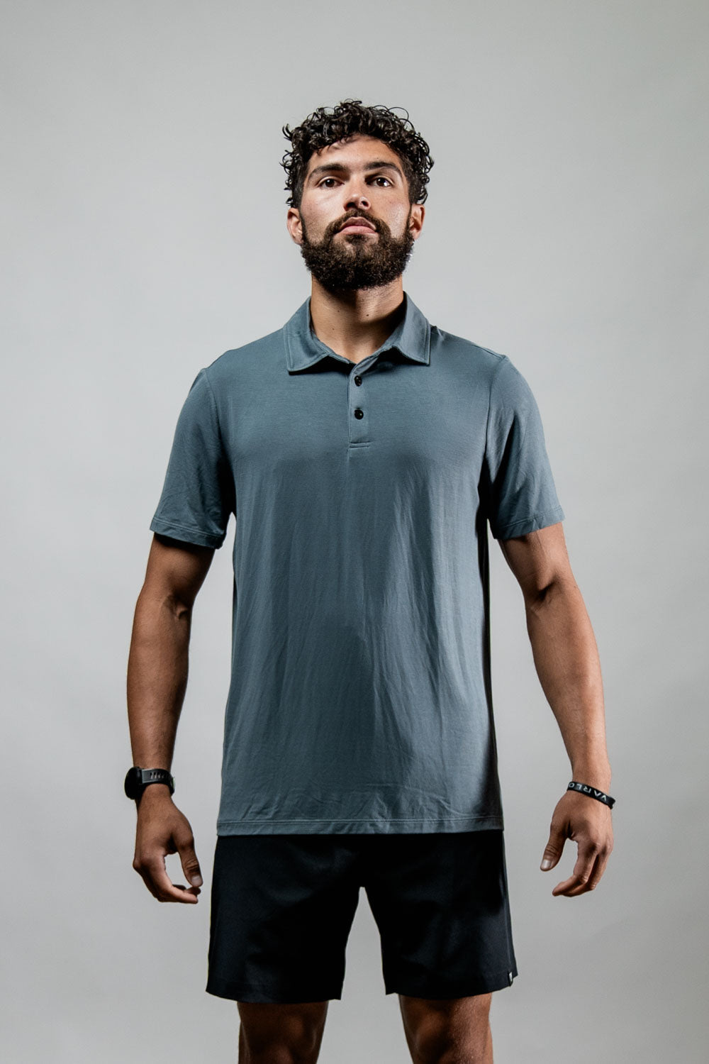 Varlo Men's Terra Recovery Polo in Ash Gray, view 5