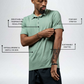 Varlo Men's Terra Recovery Polo in Low Light Olive, view 3