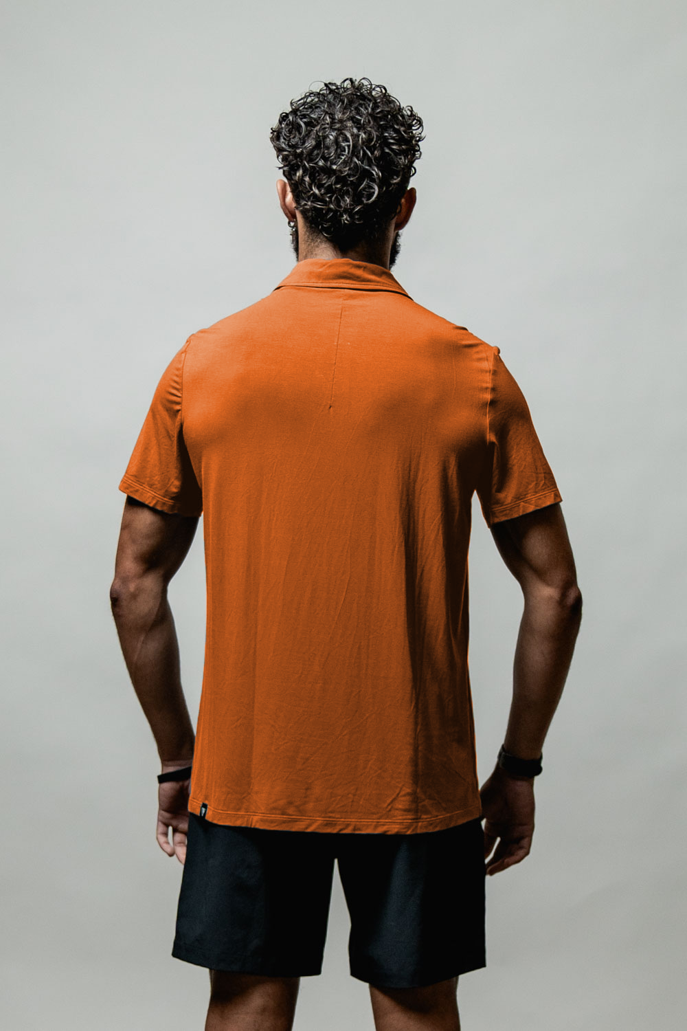 Varlo Men's Terra Recovery Polo in Sunfire Clay, view 4