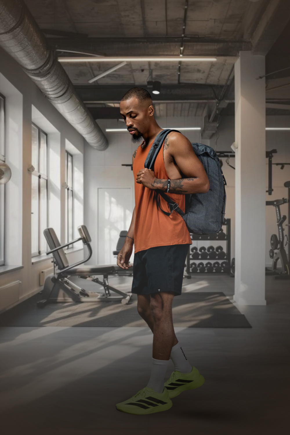 Varlo Men's Terra Recovery Tank in Sunfire Clay, view 13