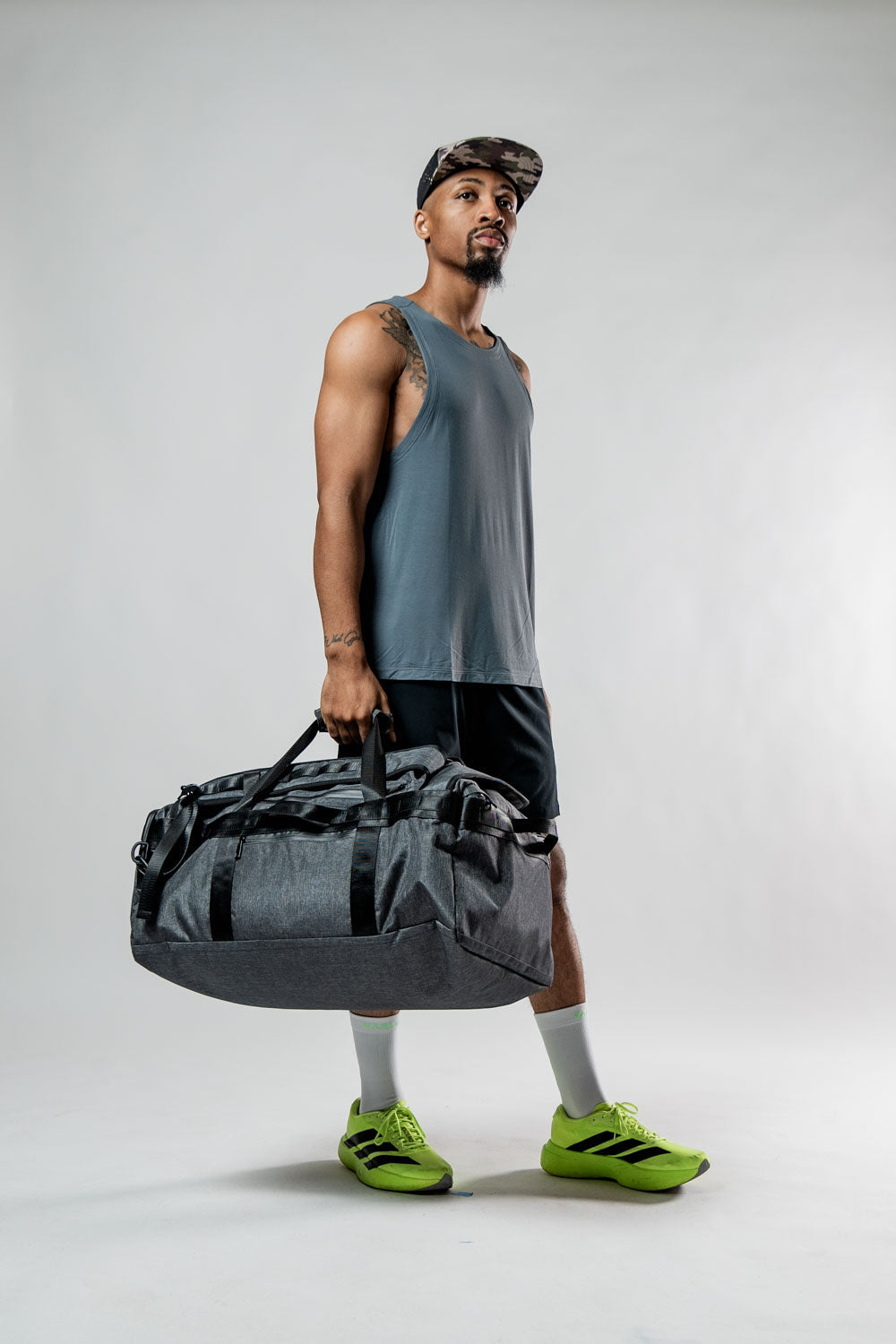 Varlo Men's Terra Recovery Tank in Ash Gray, view 9