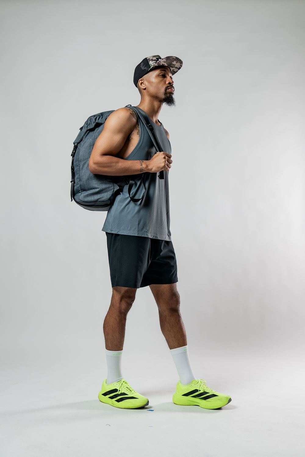 Varlo Men's Terra Recovery Tank in Ash Gray, view 10