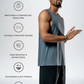 Varlo Men's Terra Recovery Tank in Ash Gray, view 2