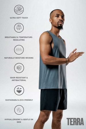 Varlo Men's Terra Recovery Tank in Ash Gray, view 2