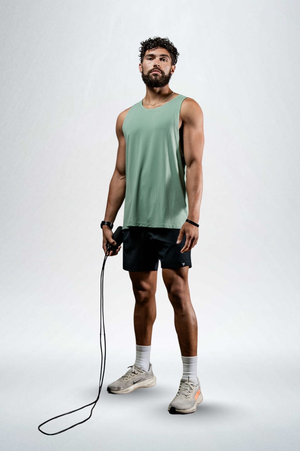 Varlo Men's Terra Recovery Tank in Low Light Olive, view 13