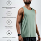 Varlo Men's Terra Recovery Tank in Low Light Olive, view 2