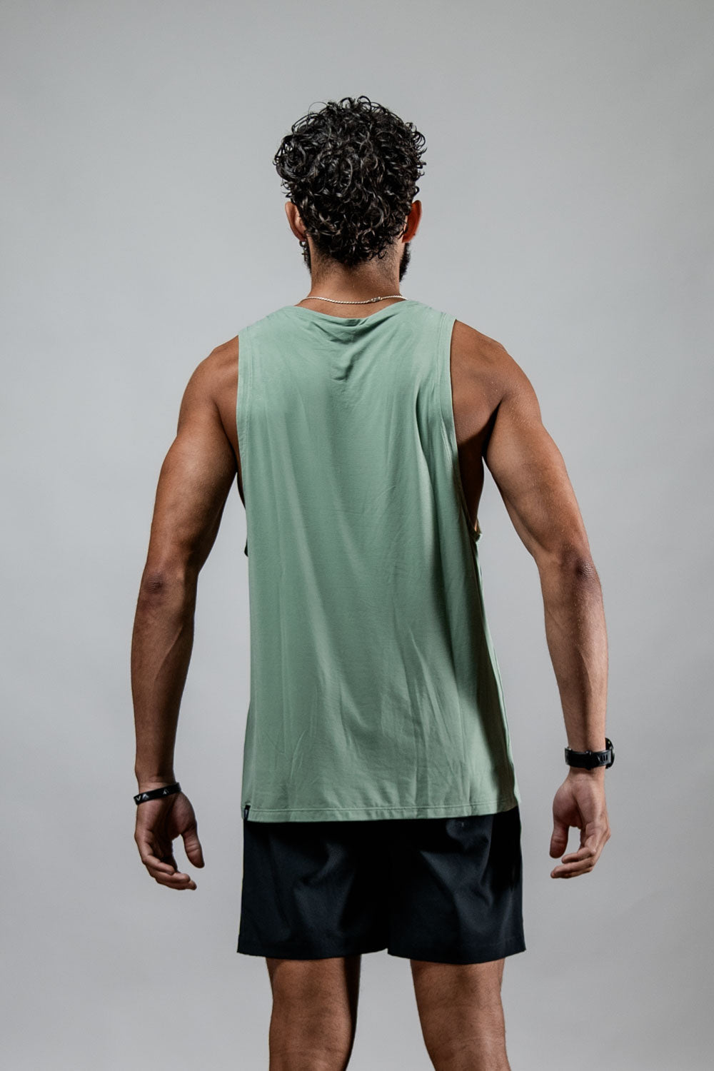 Varlo Men's Terra Recovery Tank in Low Light Olive, view 5