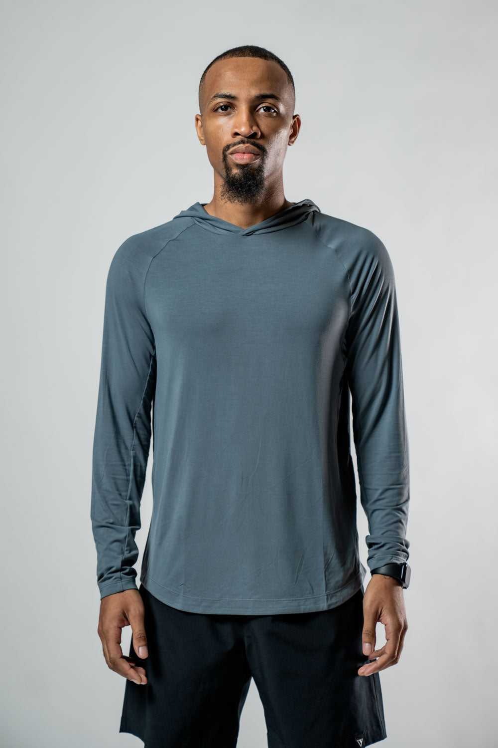 Varlo Men's Terra Recovery Element Hoodie Shirt in Ash Gray, view 7