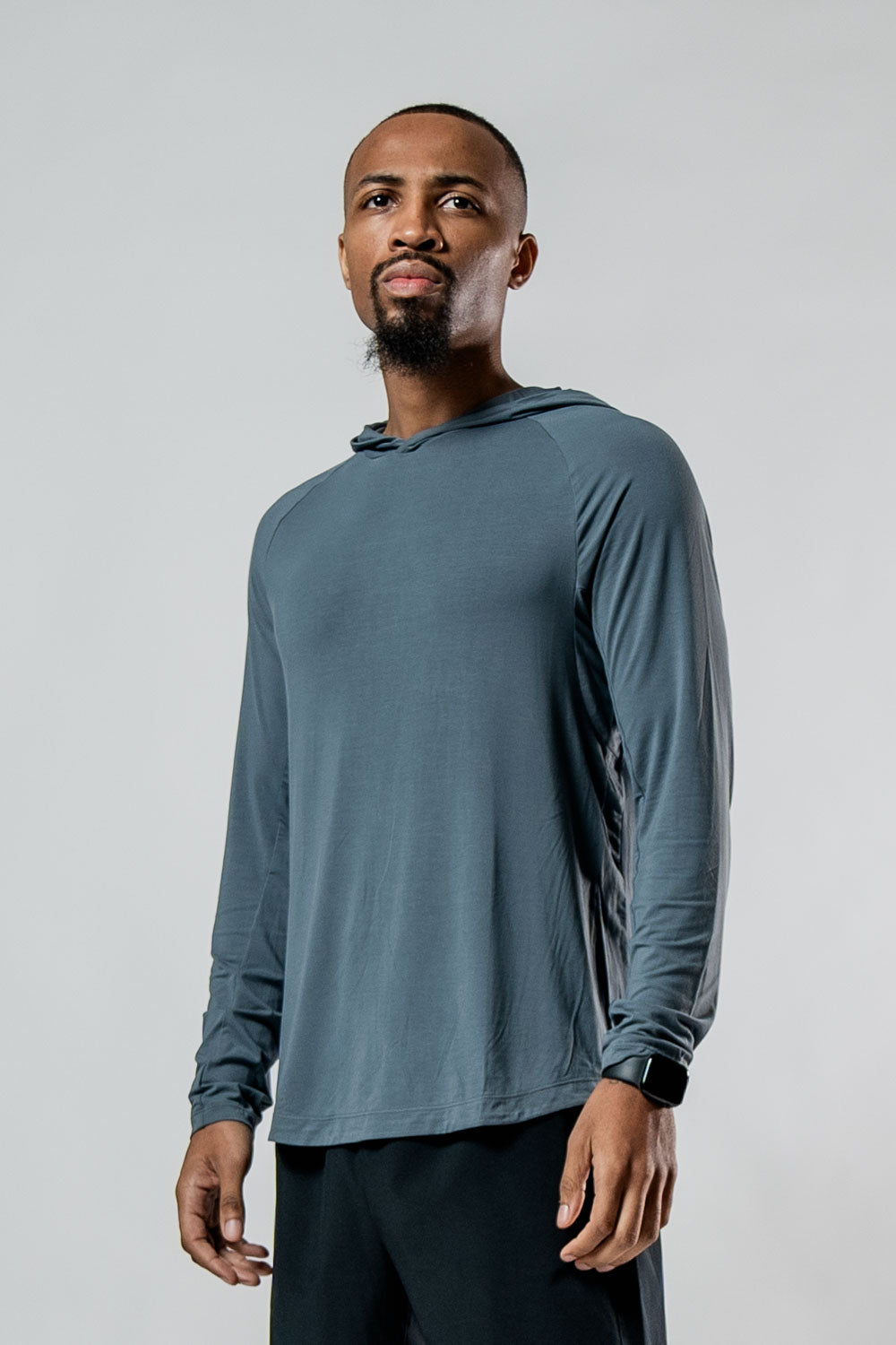 Varlo Men's Terra Recovery Element Hoodie Shirt in Ash Gray, view 4