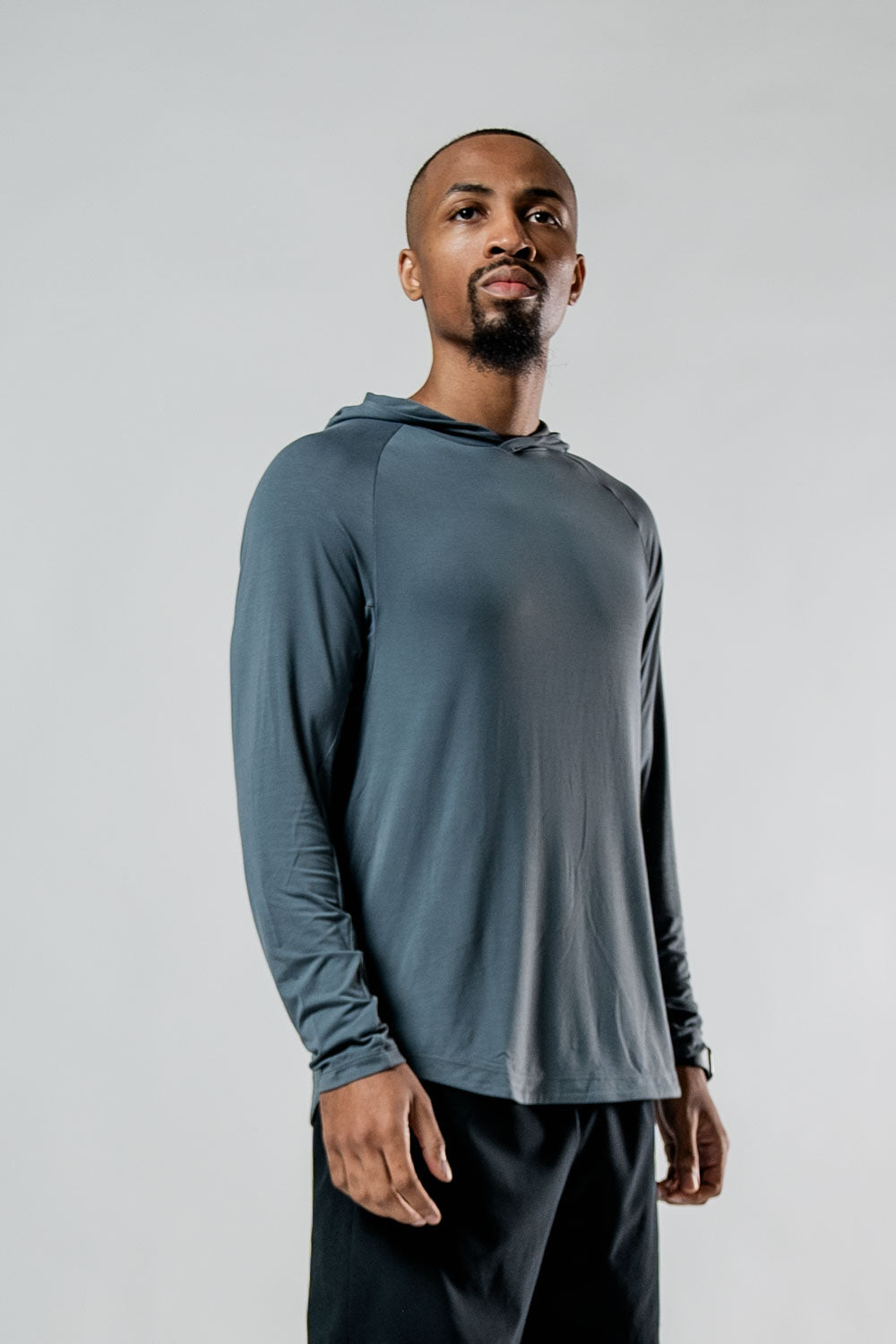 Varlo Men's Terra Recovery Element Hoodie Shirt in Ash Gray, view 15