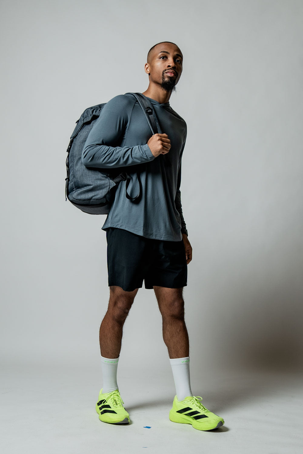 Varlo Men's Terra Recovery Element Hoodie Shirt in Ash Gray, view 13
