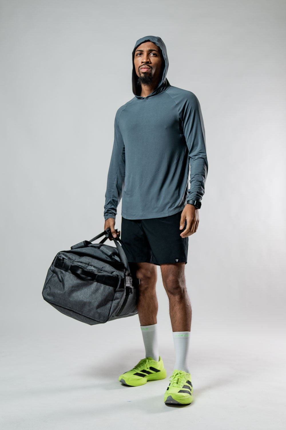 Varlo Men's Terra Recovery Element Hoodie Shirt in Ash Gray, view 14