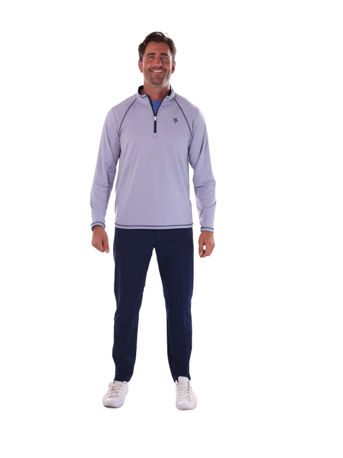White Water Life New Harbor Quarter Zip in Grey, view 5