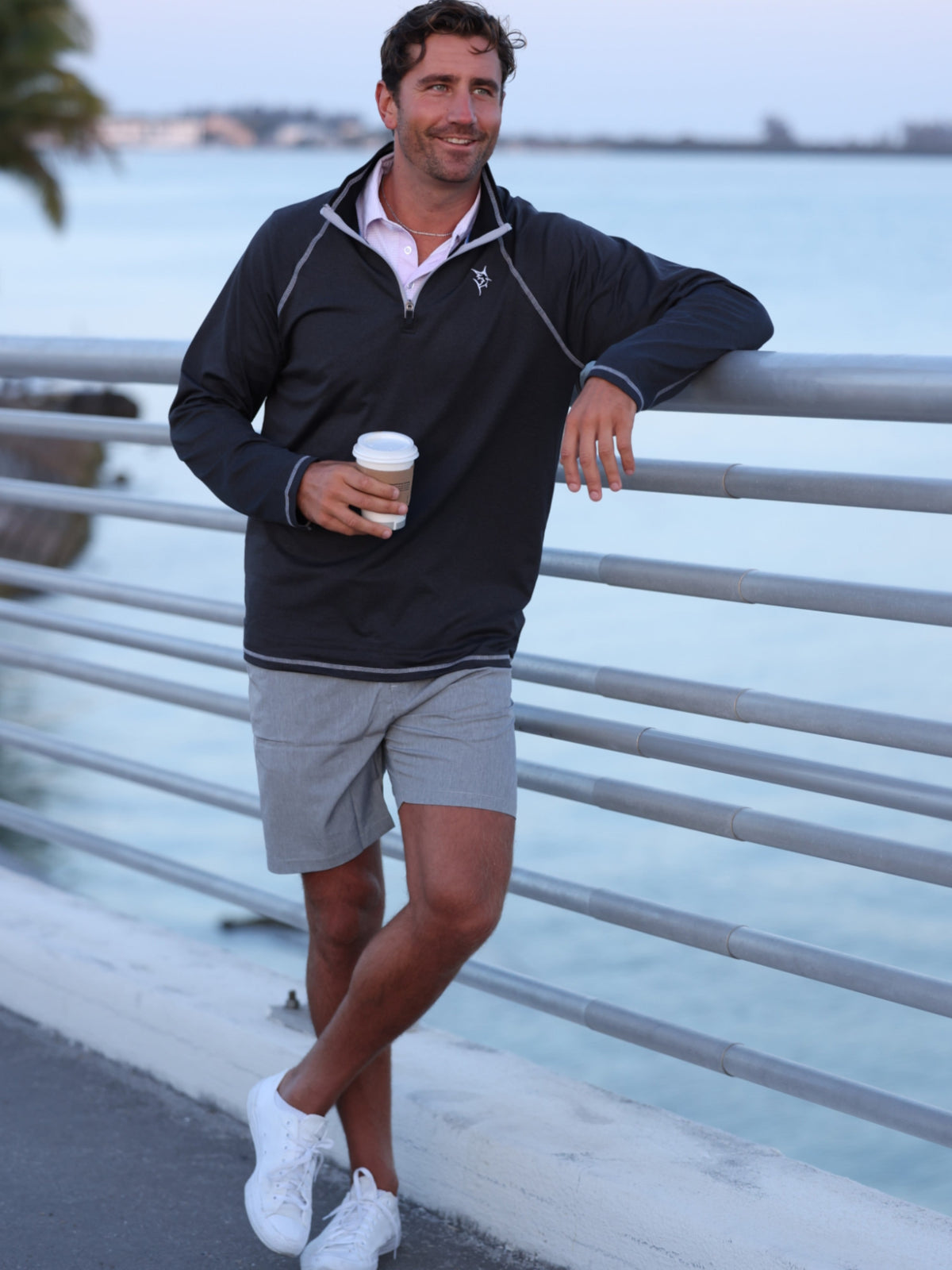 White Water Life New Harbor Quarter Zip in Navy, view 5