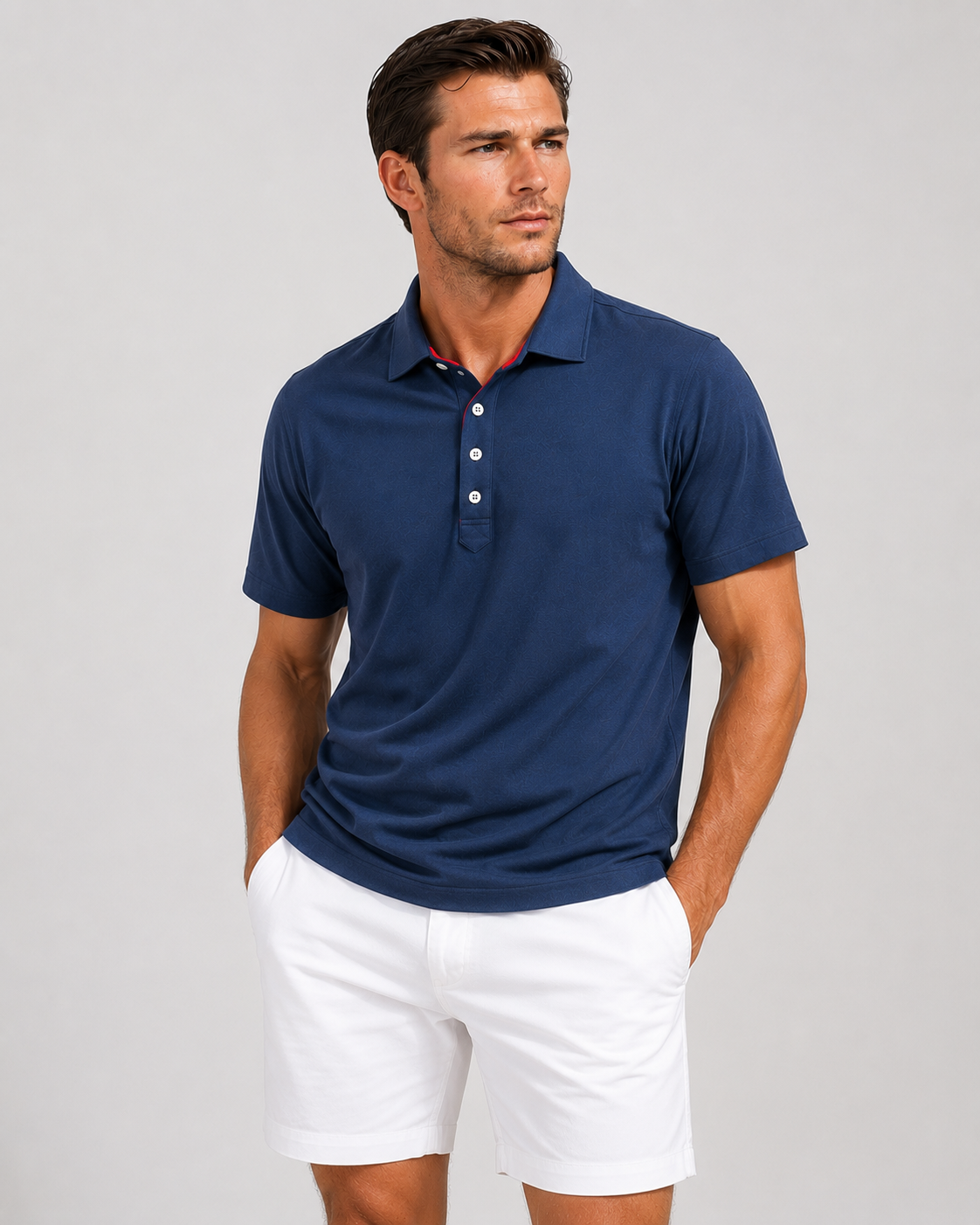 Buki CINQO men's tech polo navy, image 1 of 5