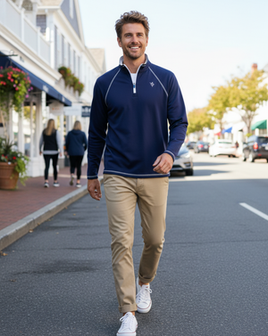 White Water Life New Harbor Quarter Zip in Navy, view 2